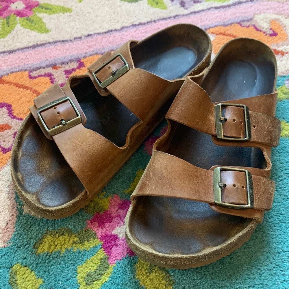 Birkenstock Arizona cognac oiled leather sandals